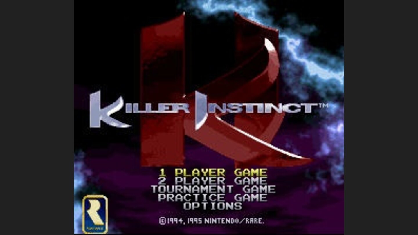 Title screen with the different game modes
