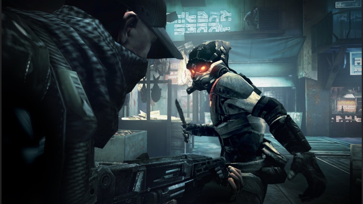 Killzone MercenaryNahkampfangriffe führen wir mit einem Wisch über den Touchscreen aus.
