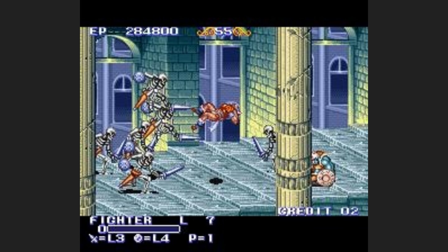 The fighter killed by a horde of skeletons.