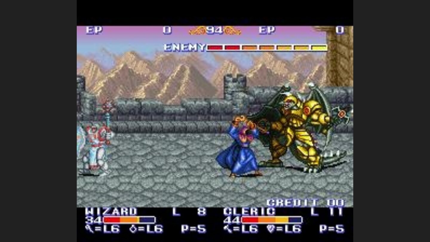 The wizard and the cleric taking on a dragon.