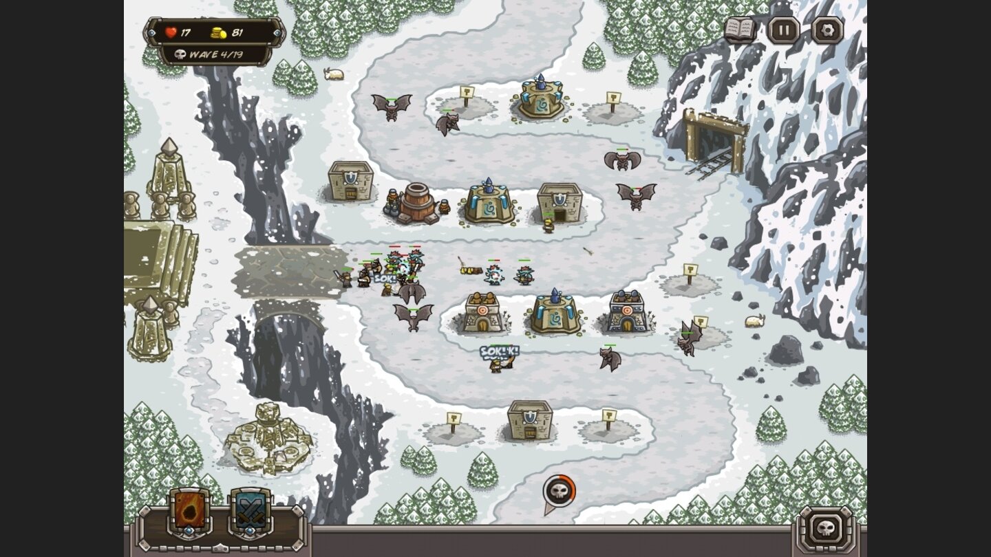 Kingdom RushOptisch etwas trister als der Rest, machen die Schneelevel durch den ausgewogenen Schwierigkeitsgrad am meisten Spaß.