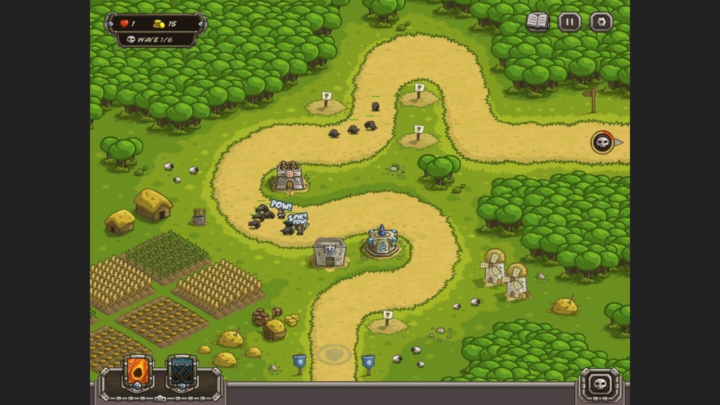 Kingdom RushDie ersten Level unterfordern erfahrene TD-Spieler etwas.