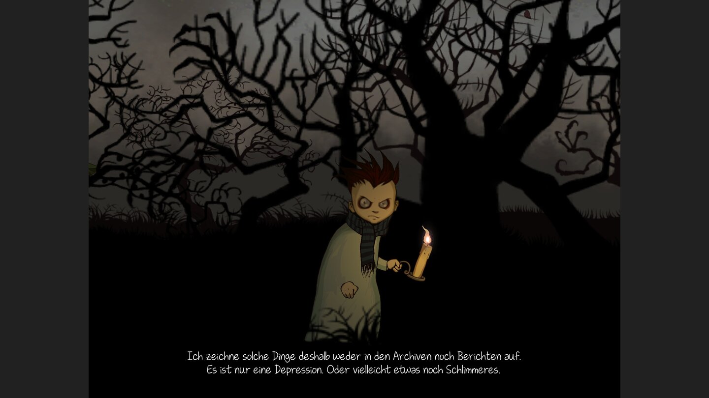 Knock-KnockAllein im Wald: Unser Protagonist führt einen von vielen Monologen.