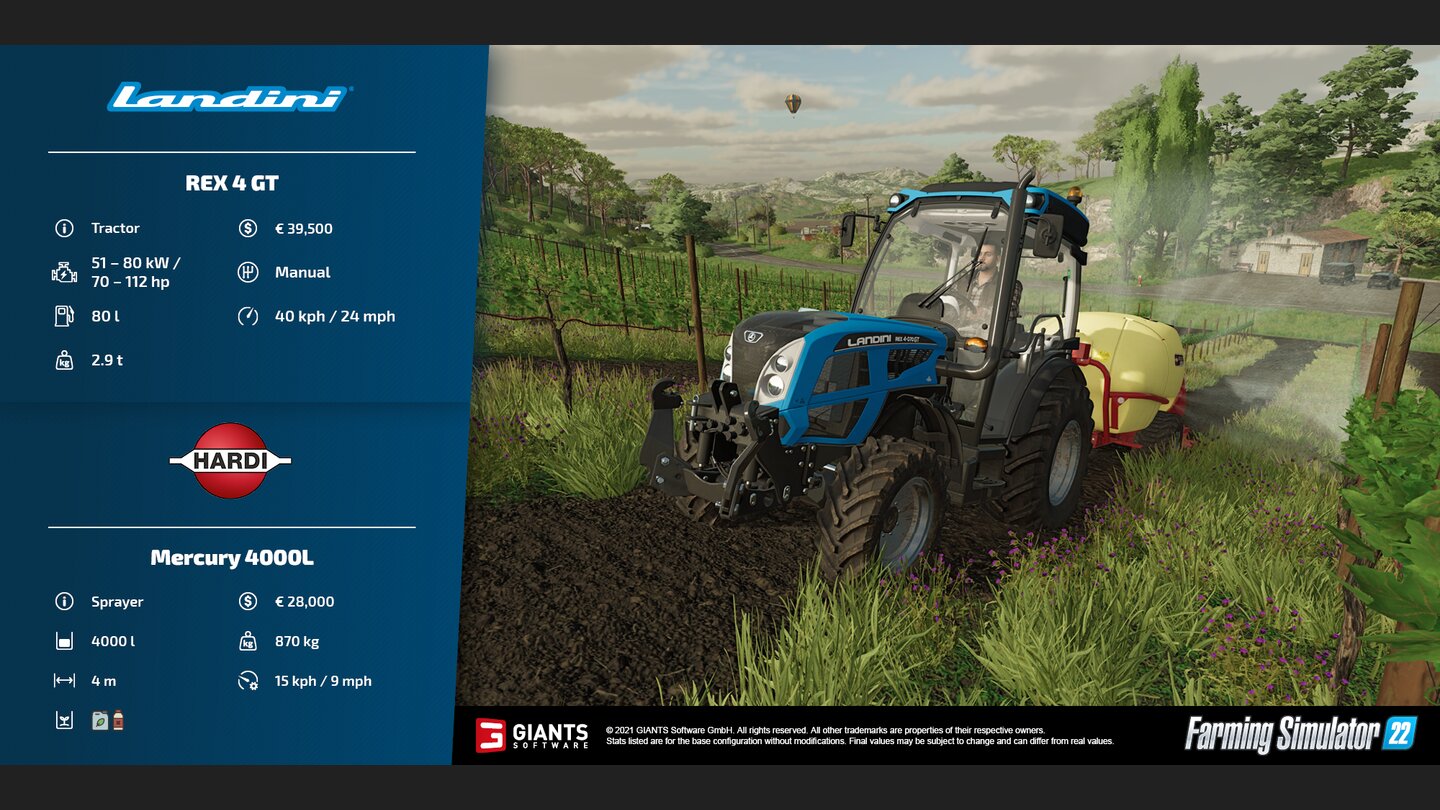 Landwirtschafts Simulator 22
Landini Rex 4 GT und Hardi Mercury 4000L