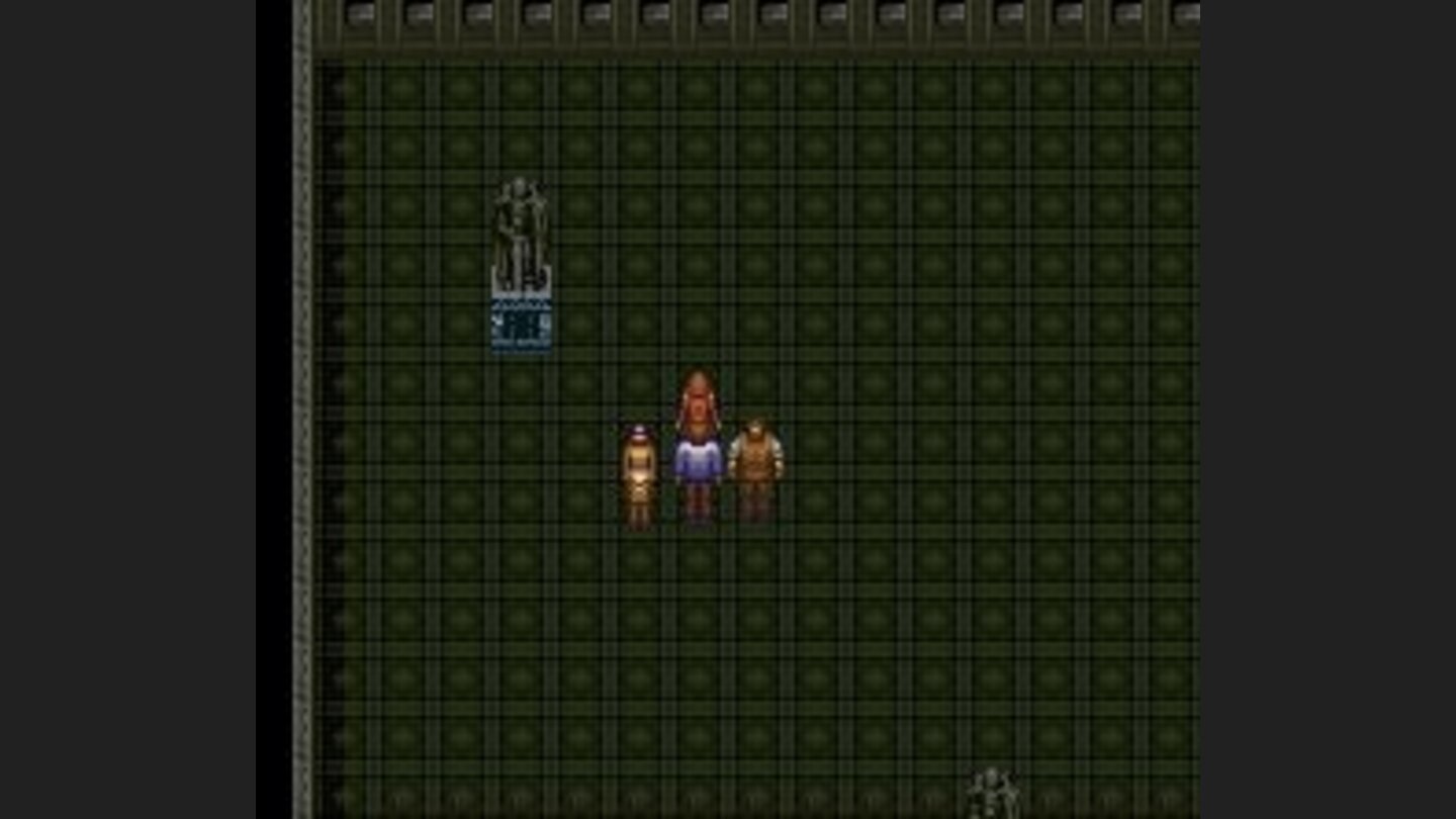 A large room with statues