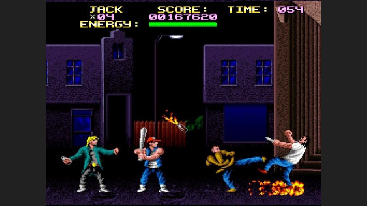 This screenshot makes it look like Jacks got cool Street-Fighter-esque flaming kicks, but no, its just some jerk tossing molotov cocktails at you