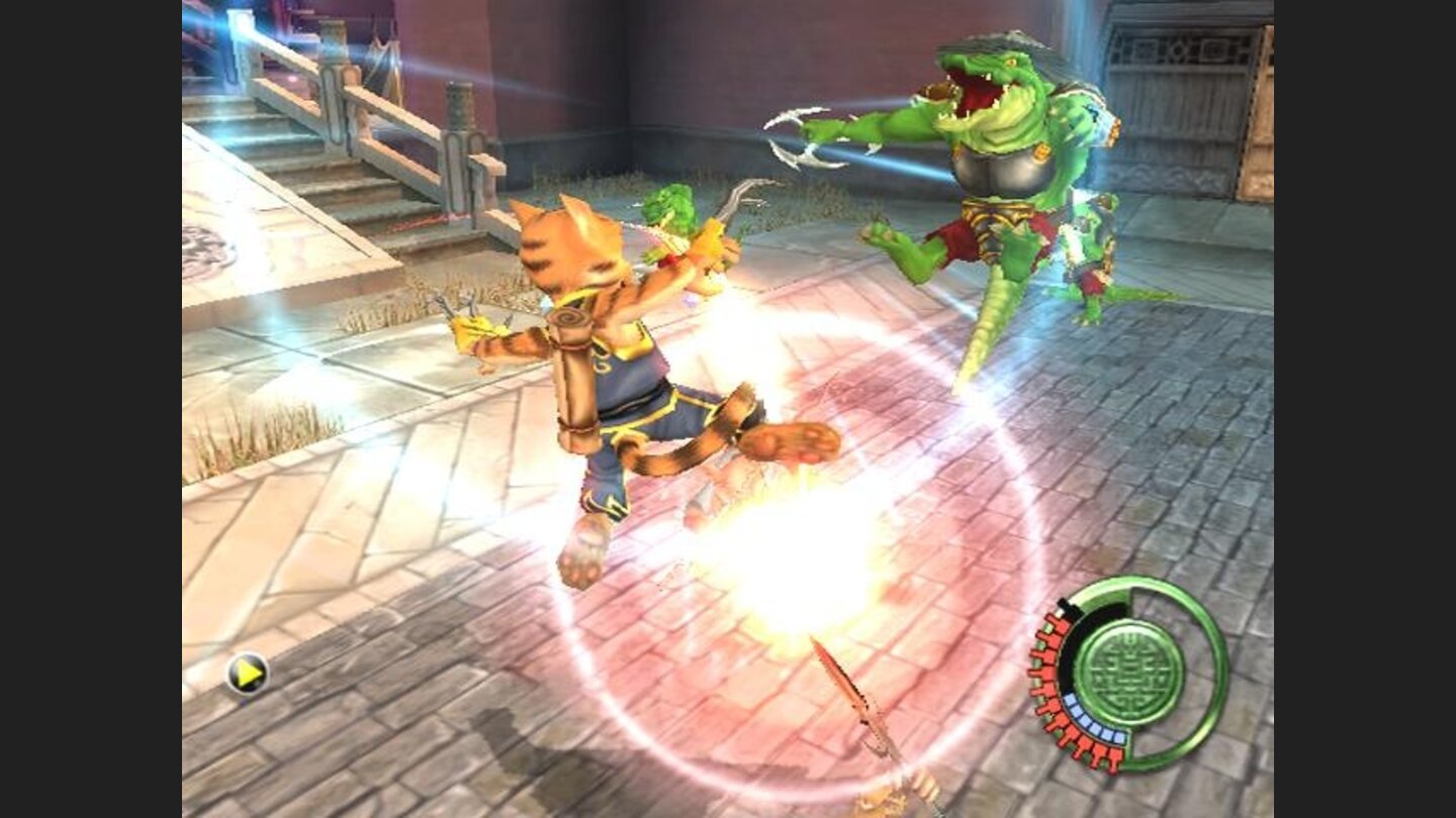 Fighting against a crocodile in the palace