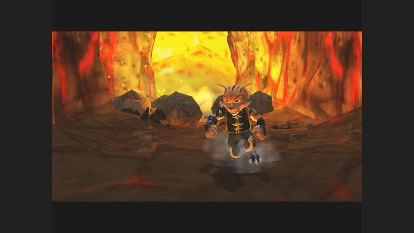 Running away from a stream of lava