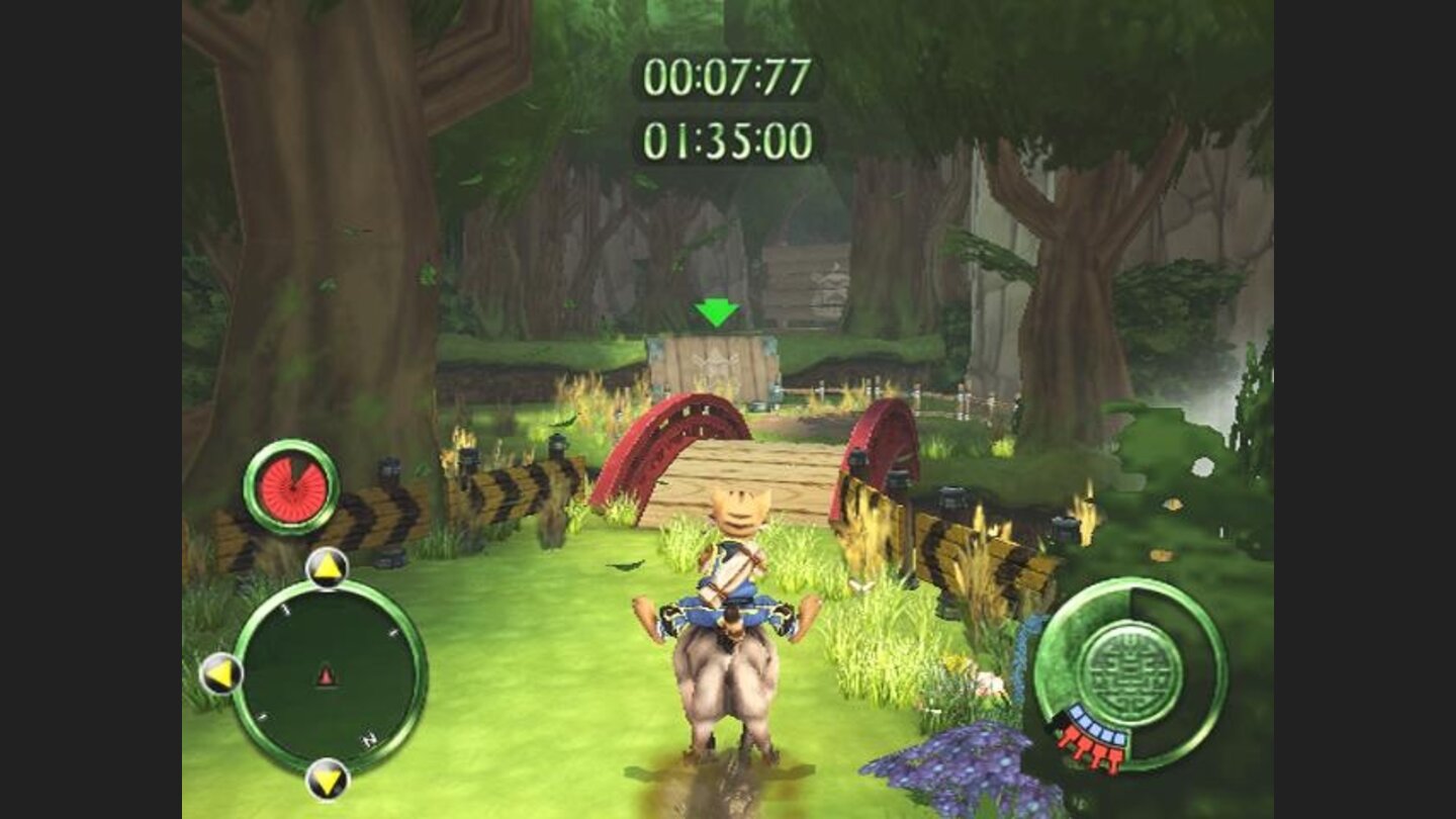 Riding a boar in a race