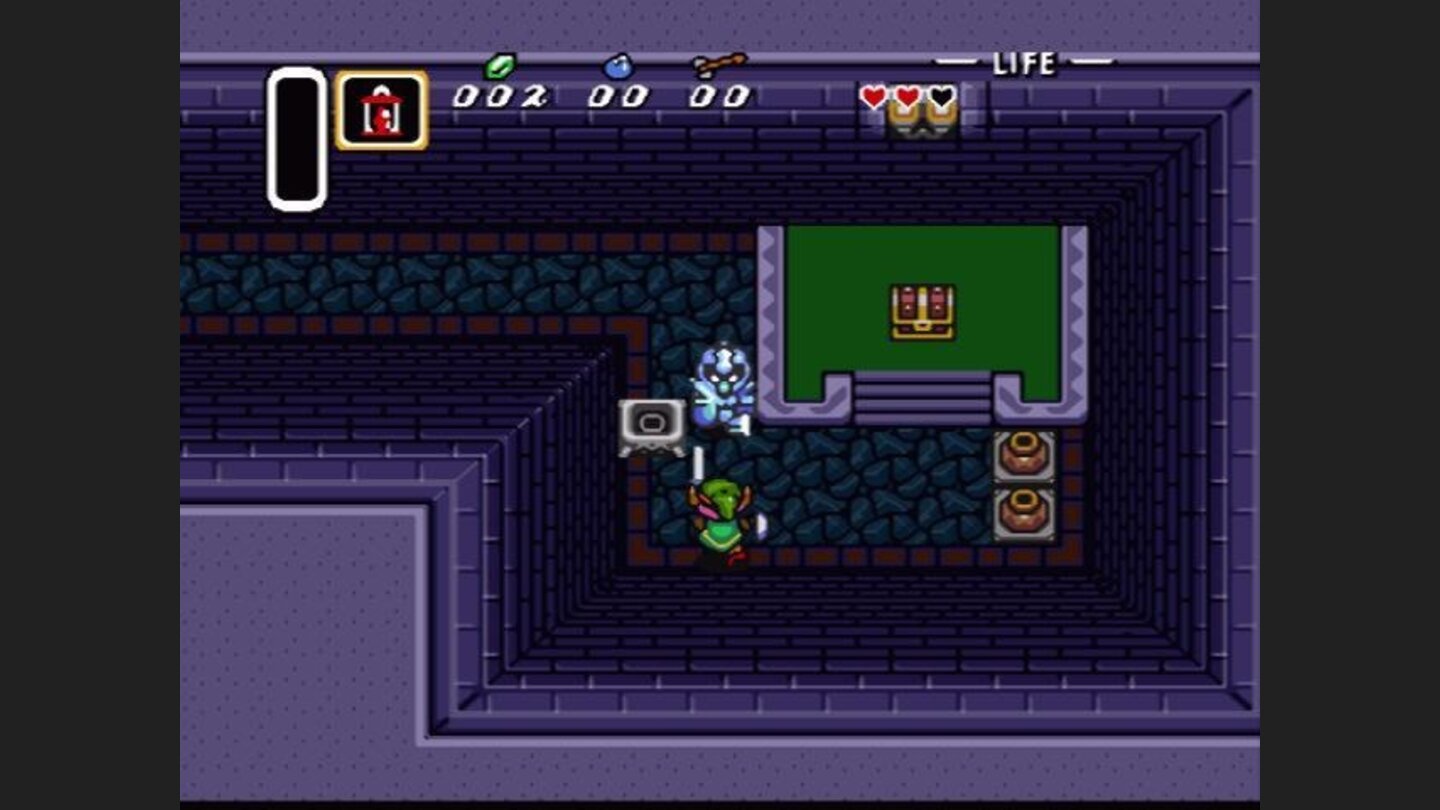 Break vases and open treasure chests to find money and health items