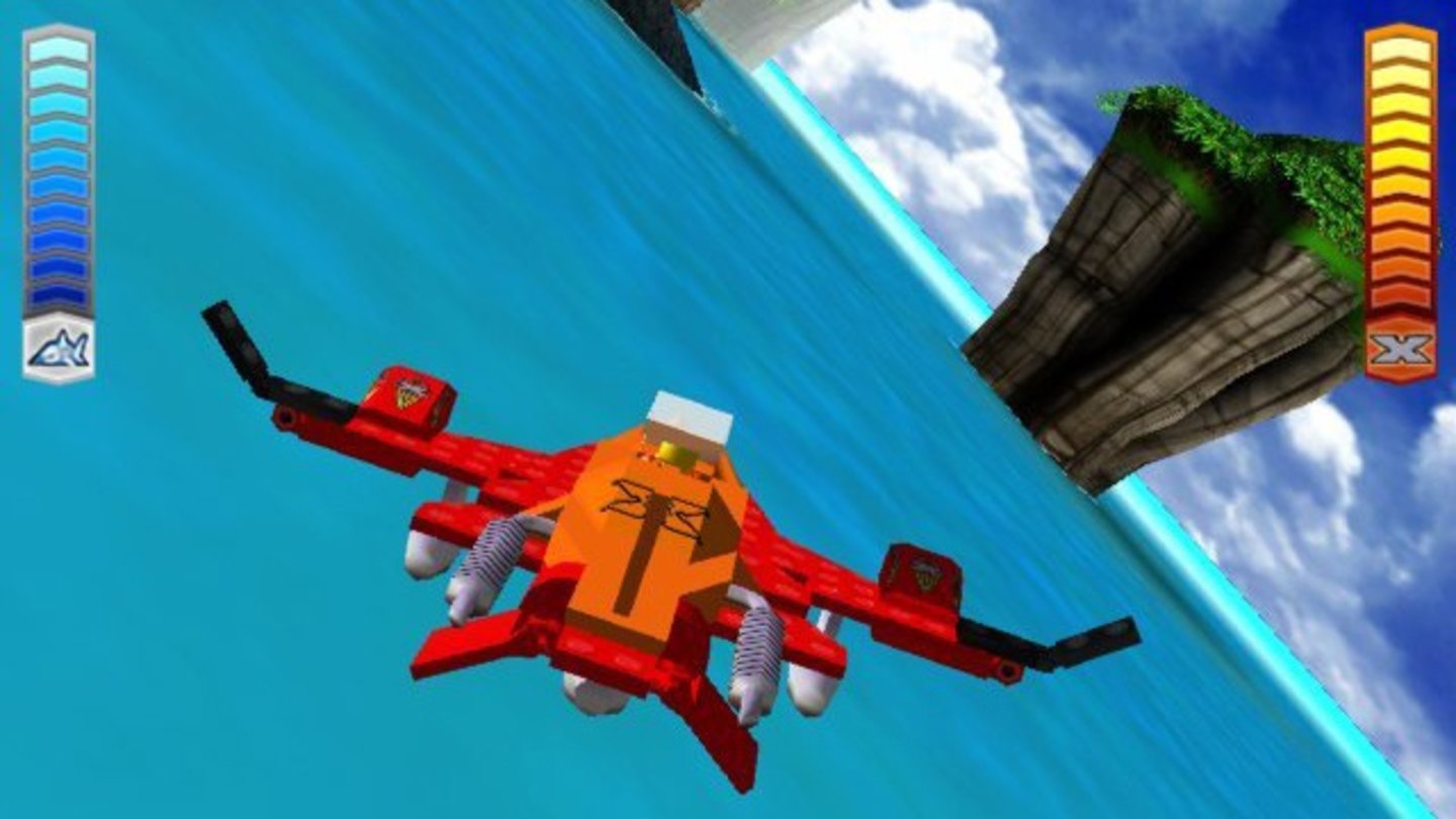 2004 – Lego Insel Extreme StuntsIn Lego Insel Extreme Stunts schlüpft der Spieler in die Rolle des Stuntsmans Pepper Roni und muss sich in 25 Missionen als waghalsigster seiner Art beweisen. Alle Quests sind Stunt-bezogen und werden wahlweise mit dem Jetski, Fahrad, Skate- oder Sky-Board absolviert. Im späteren Spielverlauf stehen auch Flugzeuge, Helikopter oder Motorräder zur Verfügung. Bei abgeschlossenen Missionen schaltet der Spieler neue Minispiele auf der frei begeh- und befahrbaren Legoinsel frei.