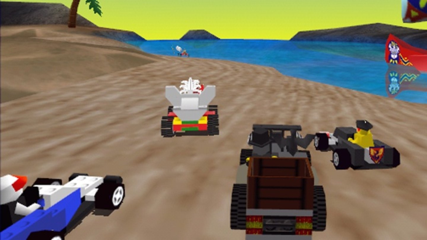 1999 – Lego Racers Erste Rennspielelemente gab es zwar bereits in frühreren Lego-Titeln, Lego Racers hingegen war das erste reine Rennspiel im Lego-Universum. In selbstgebauten Autos bestreitet der Spieler Rennen auf zwölf verschiedenen, den Lego-Themenwelten nachempfunden Strecken; Dank Split-Screen-Modus auch zu zweit an einem Computer. Neben dem PC erschien Lego-Racers als erstes Lego-Spiel auch für die PlayStation, Nintendo 64 und Game Boy Color.