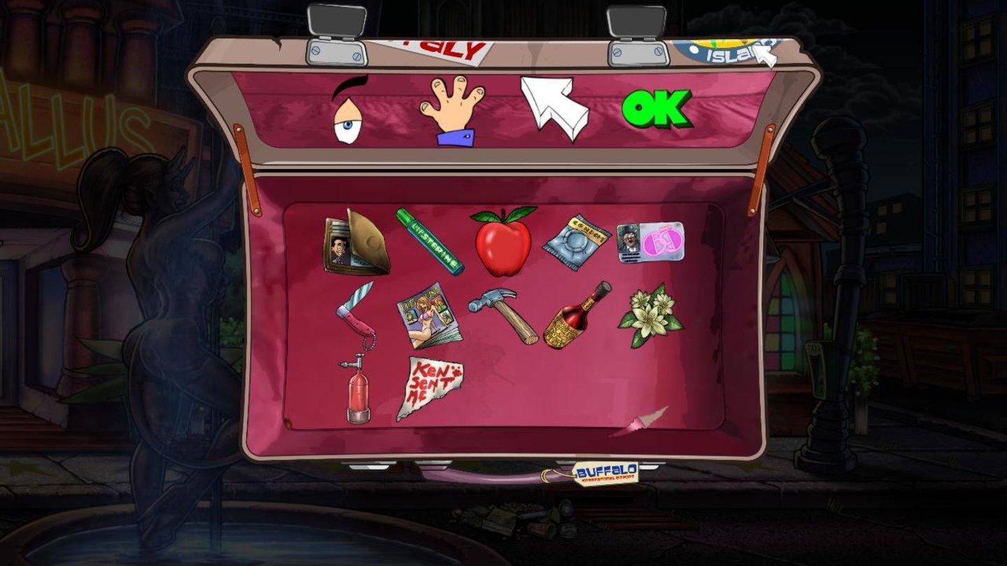 Leisure Suit Larry ReloadedDas Inventarmanagement ist, wie die gesamte Steuerung des Spiels, unnötig umständlich.