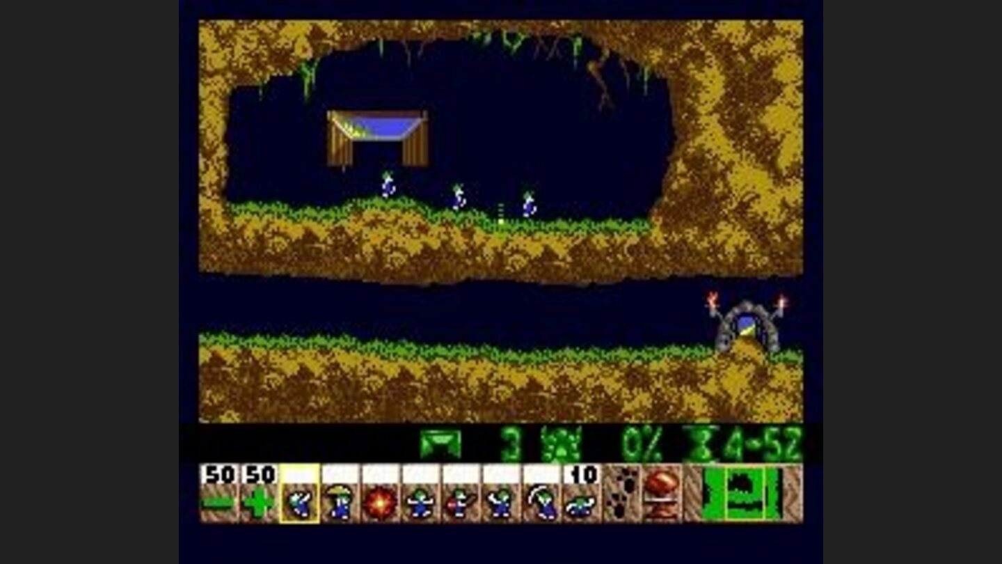 The first few levels serve as a tutorial. The game tells you exactly what job to use to save the lemmings