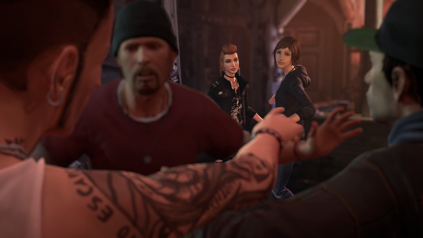 Frank kennen wir noch aus Life is Strange: Der Drogendealer ist eigentlich ein guter Kerl und hilft uns gegen die Raufbolde.