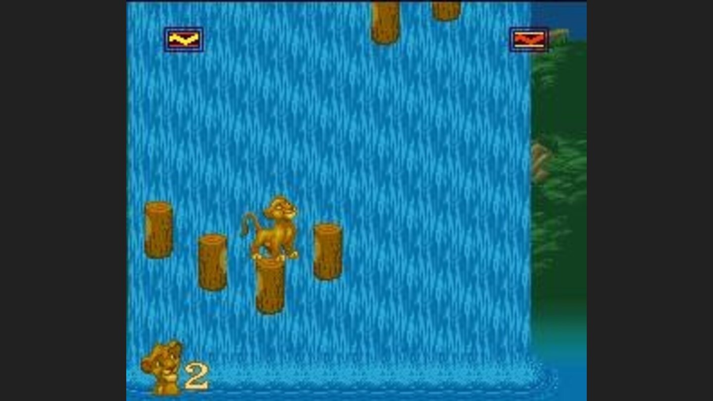Jump on the wooden pieces of this waterfall if you want to survive!