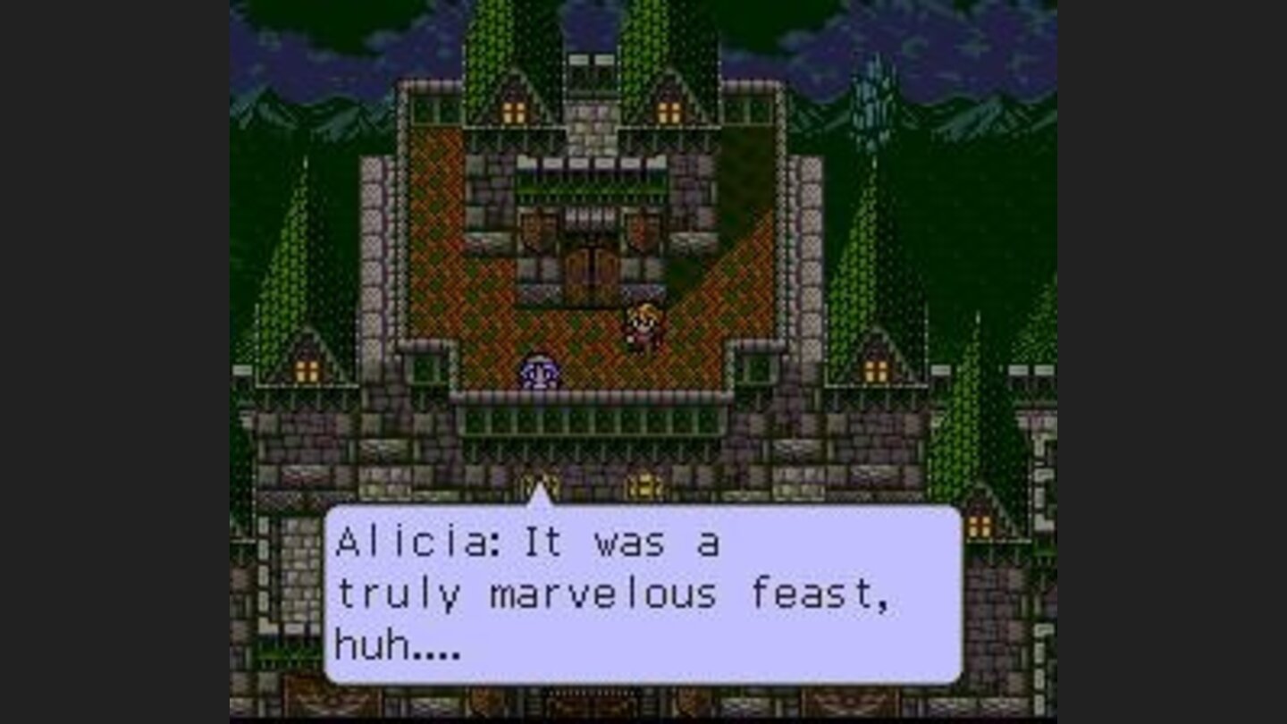 A romantic scene between Orsted and princess Alicia. This medieval chapter opens after you have completed all the others
