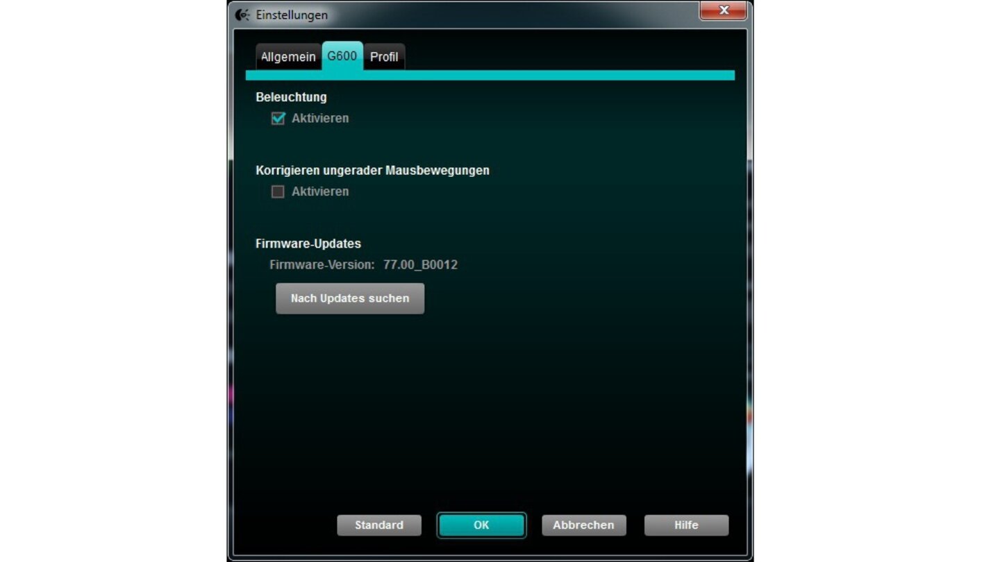 Logitech G600 MMODer Reiter »G600« erlaubt Zugriff auf Updates und versteckt die »Angle Snapping«-Funktion, die lange Mausbewegungen nach rechts oder links begradigt.
