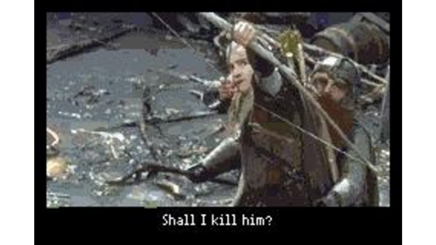 Also, part of the introduction with Gandalf... this shows Legolas wanting to destroy Saruman.