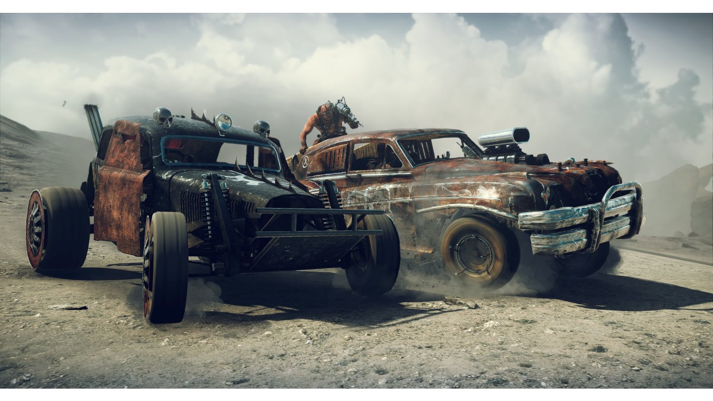 Mad MaxWie in den Kinofilmen gehören die Fahrzeugkämpfe auch im Spiel zu den Action-Höhepunkten: Wir rammen und ballern unsere Gegner zu Schrott.