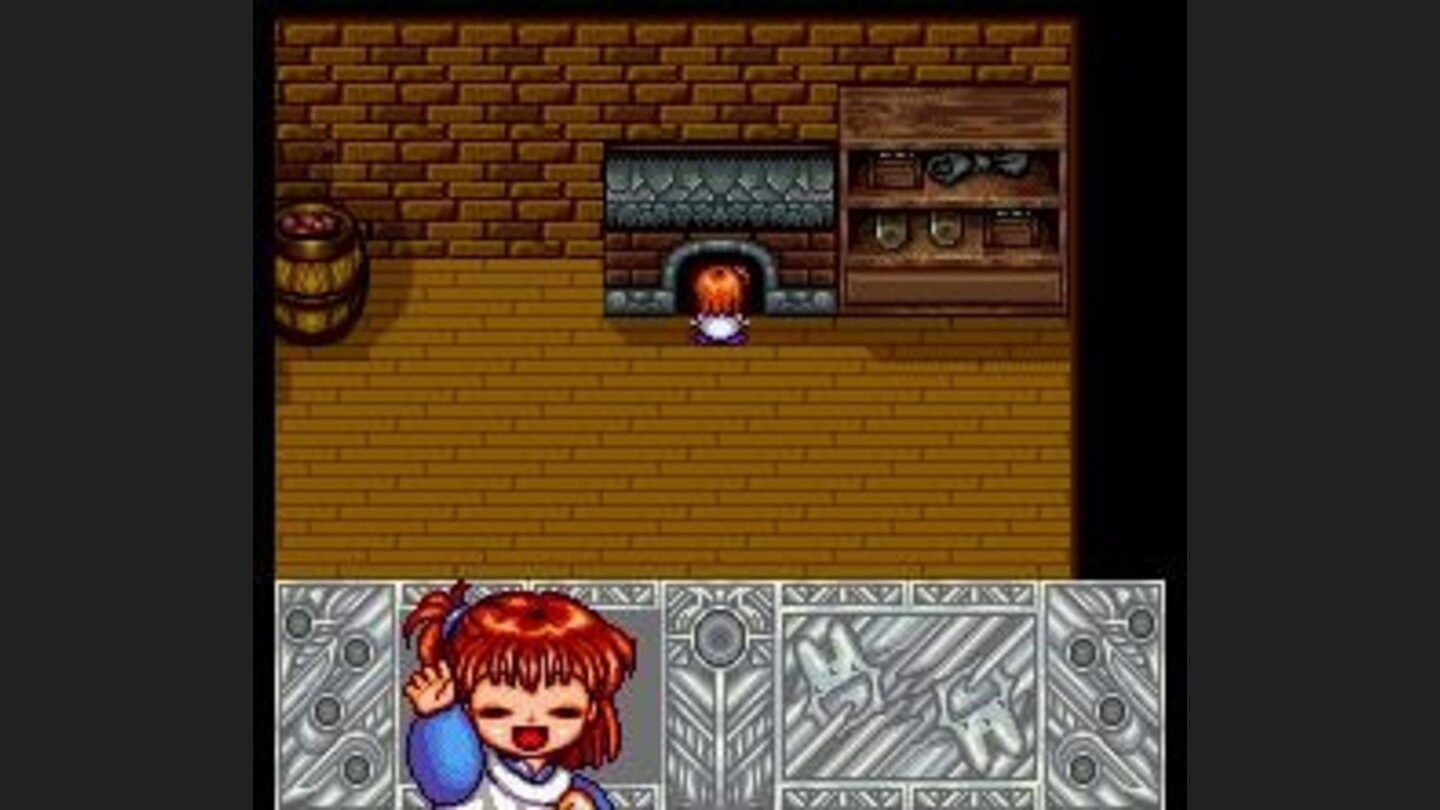 Arle tries to walk into the fireplace