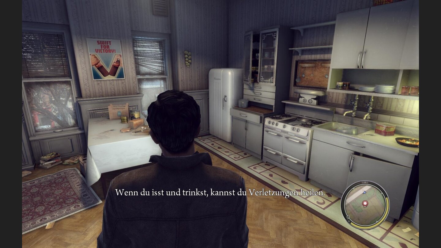 Trautes Heim... Nehmen Sie sich ein Bier oder Sandwich aus dem Kühlschrank um ihre Lebenspunkte wieder aufzufüllen und beenden Sie den Tag auf Joes Küchensofa.