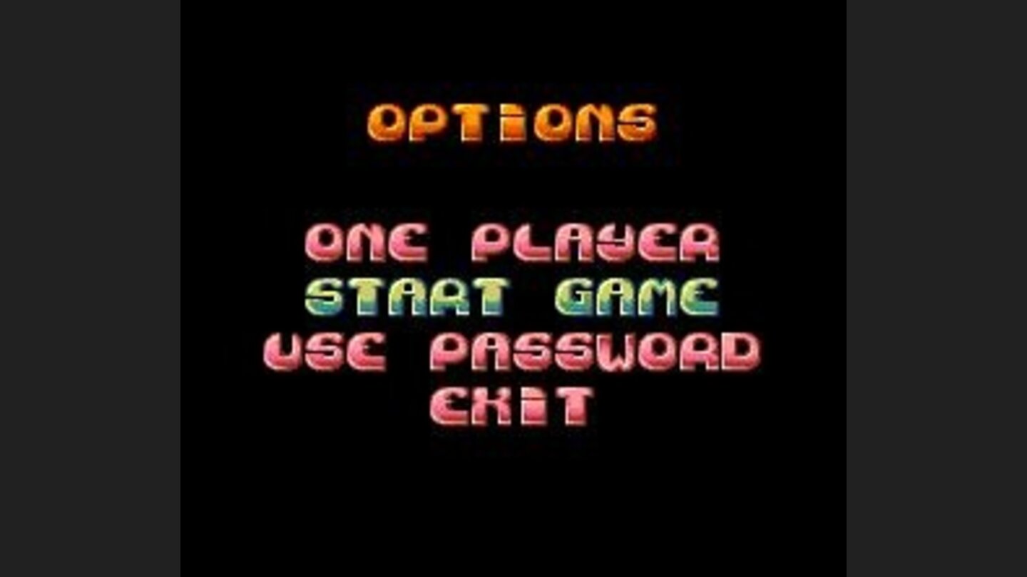 Options screen