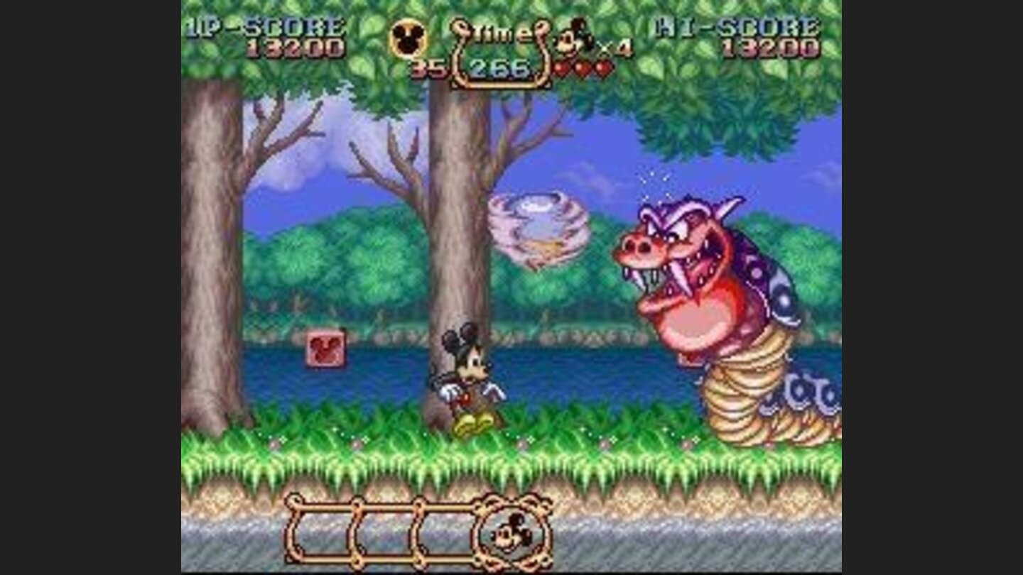 Mickey has to defeat Pete-like enemies.