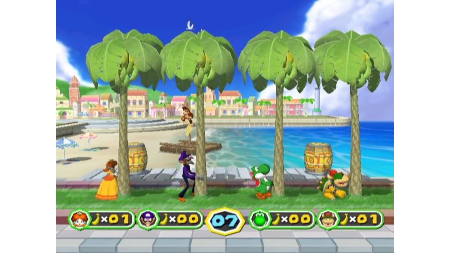 DK mini game: shake the trees to collect bananas!