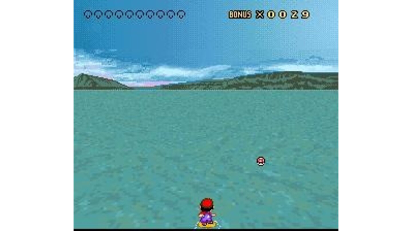 Before each historical stage, there is a surfing Mario stage, where you should collect ten mushrooms