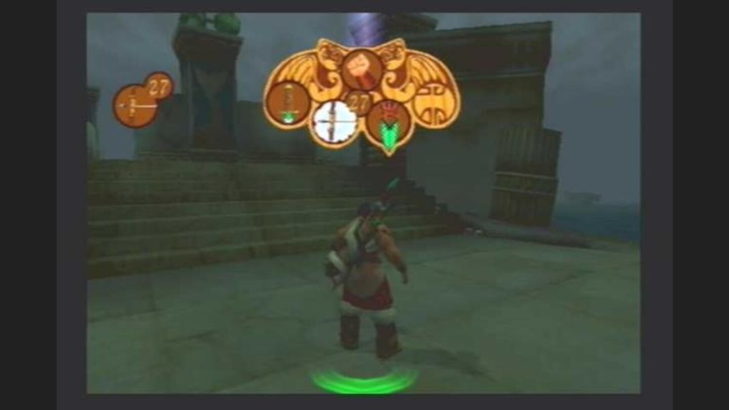 Weapon selection menu, allowing quick access to any of Raus weapons