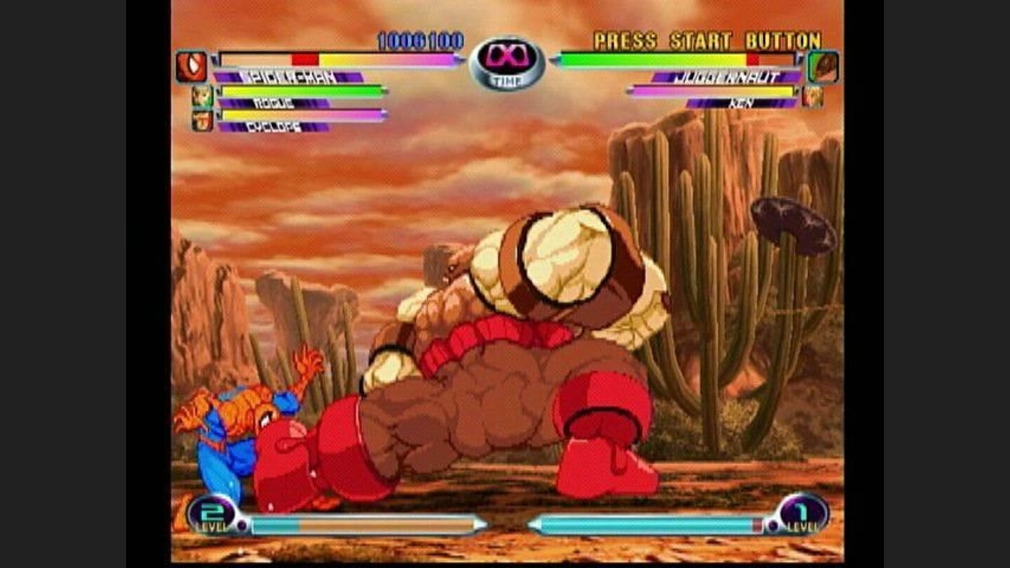 Da Boot. Spiderman gets a body-full of Juggernauts foot. Some of the characters are huge.