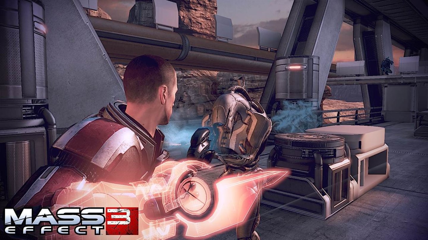 Mass Effect 3Mit der neuen Omni-Klinge erledigt Shepard Feinde im Nahkampf.