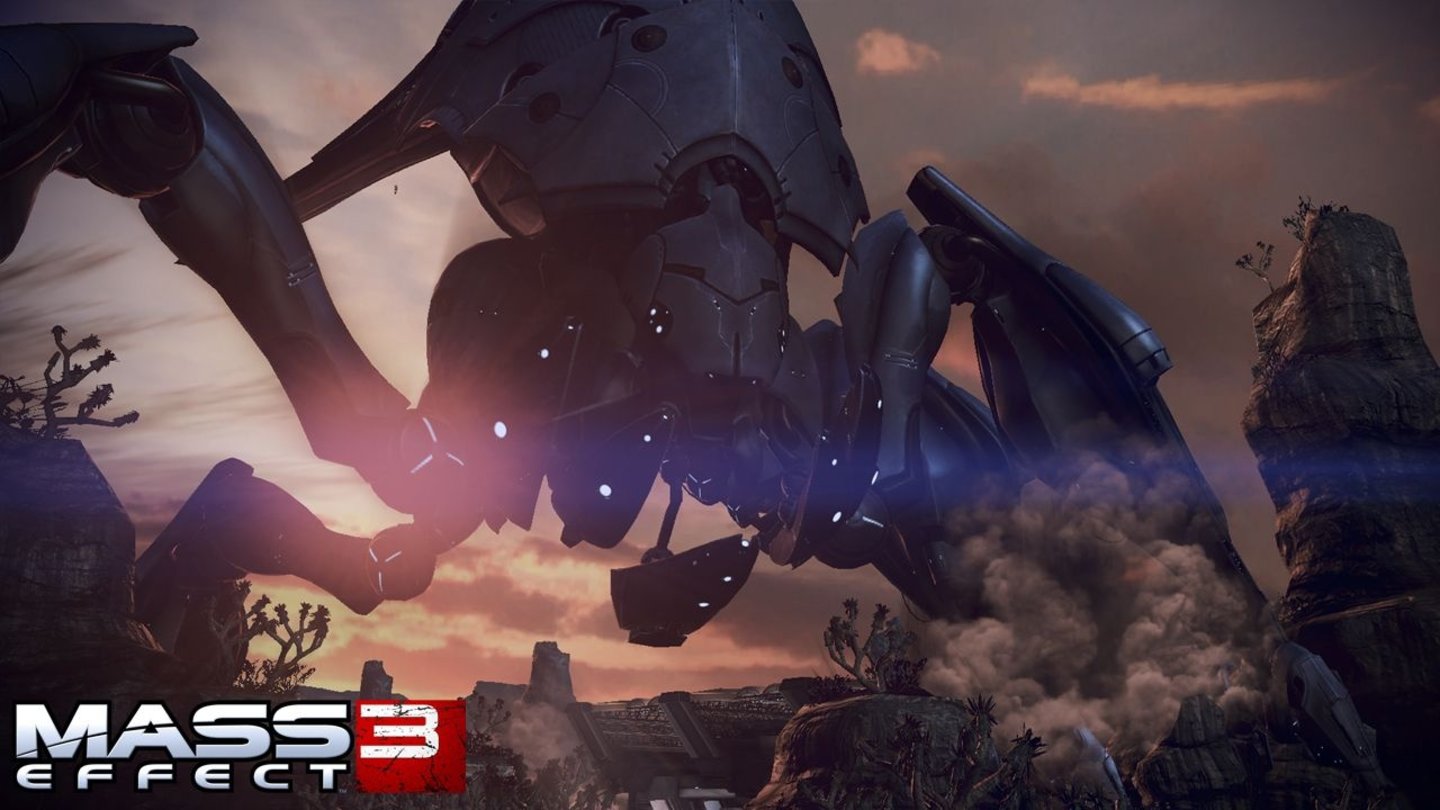 Mass Effect 3Gigantische Gegner: Die Reaper machen sich auf der Erde breit.
