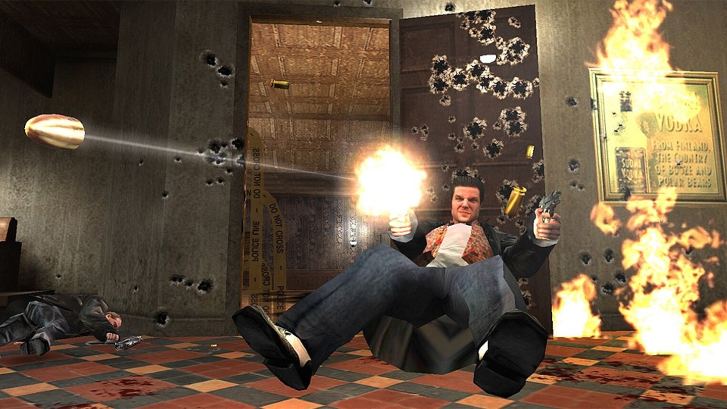 2001 – Max PayneMax Payne hat den mittlerweile gängigen Begriff Bullet-Time geprägt. Im Third-Person-Shooter von 2001 durften wir erstmals auf Knopfdruck die Zeit verlangsamen und uns galant mit Hechtrollen und Seitwärtssprüngen durch die düsteren Levels bewegen. Insbesondere bei den Feuergefechten war diese neue Technik äußerst beeindruckend.