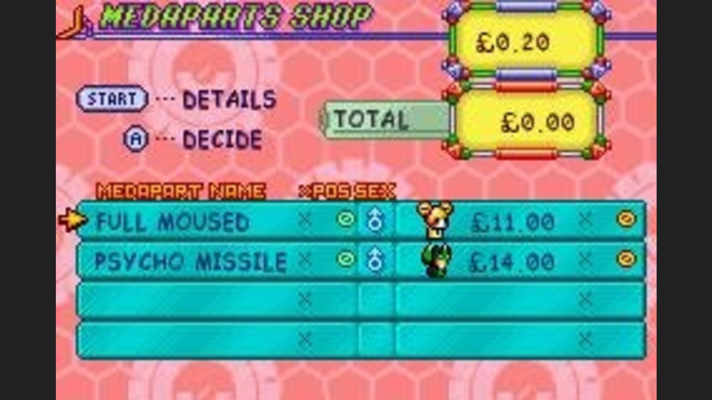 The store holds various MedaParts for you to purchase