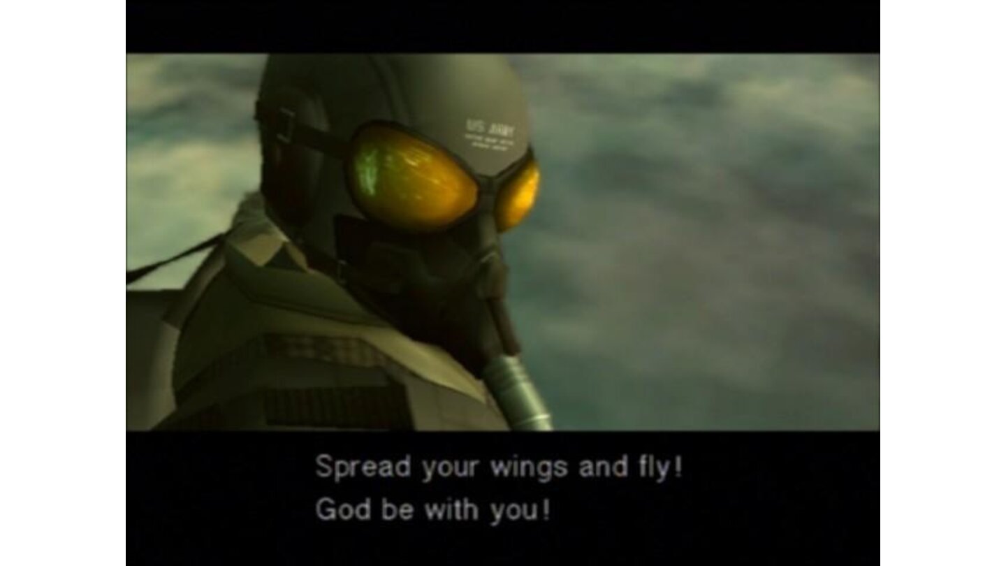 Snake prepping for a high altitude jump in the intro cinematic