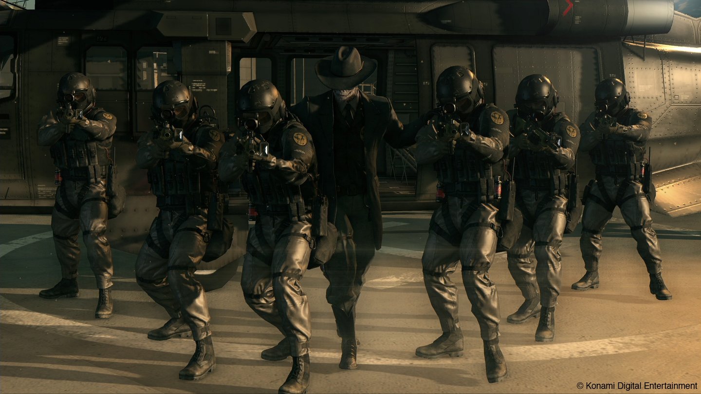 Metal Gear Solid 5 Skull Face lautet der Name dieses Herren mit Hut – er steckt hinter dem Anschlag, der zur Zerstörung von Mother Base führt.
