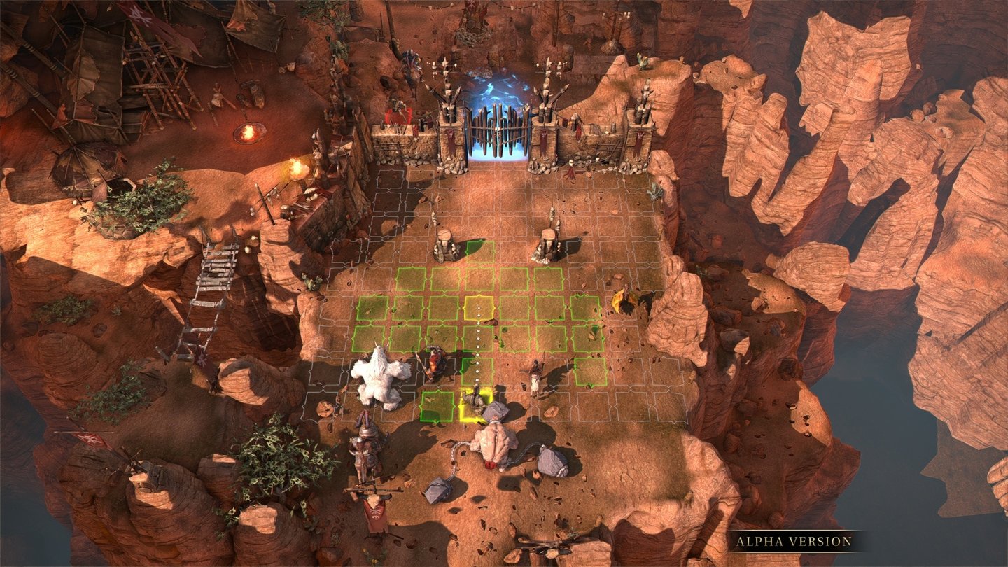 Might & Magic: Heroes 7Angriff auf eine Stronghold-Stadt. Die Karte lässt sich drehen und zoomen.