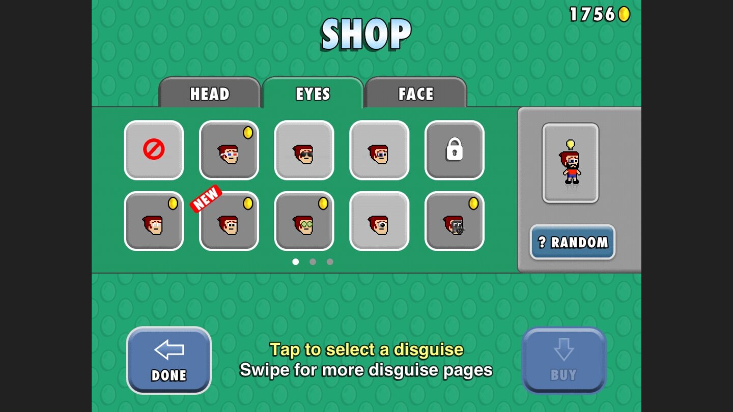 Mikey Shorts Eine zündende Idee? Im Shop kann Mikey gegen Spielgeld neu eingekleidet werden.