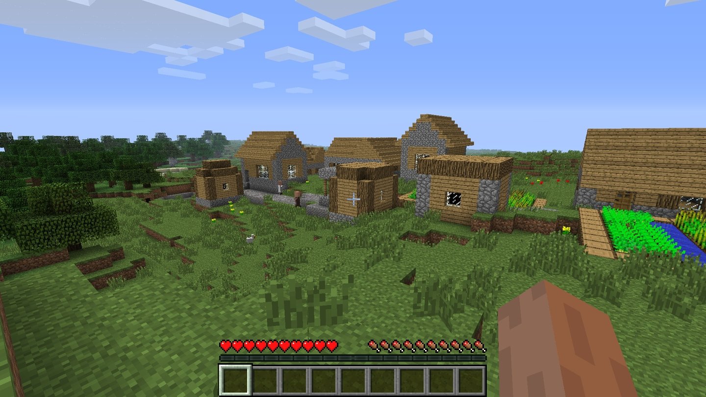 Minecraft - 1.6Bewohnte Dörfer bieten uns Unterschlupf in den ersten Nächten, haben aber sonst immer noch keine größere Bewandtnis.