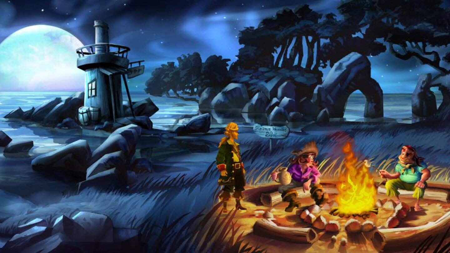 Monkey Island 2: LeChuck's Revenge - Special Edition (2010)Nachdem LucasArts im Jahr 2009 bereits The Secret of Monkey Island neu aufgelegt hatten, folgte ein Jahr später die Überarbeitung der Fortsetzung.
Die Handlung bleibt gleich: Nachdem der Protagonist Guybrush den fiesen Piratenkapitän LeChuck besiegt hat, hätte alles so schön sein können. Doch leider wird LeChuck als Zombie wiederbelebt und sinnt auf Rache...
Nach typischer Adventure-Manier muss der Spieler knackige Rätsel lösen – die bis heute unter vielen als Maßstab aller Adventure-Knobeleien gelten – und die Welt erkunden. Alle Dialoge des Spiels wurden ür die Special Edition neu vertont, allerdings nur in englischer Sprachausgabe. Die Hintergründe und Charaktere sind aufwändiger gezeichnet, die Animationen wurden jedoch unverändert gelassen.
