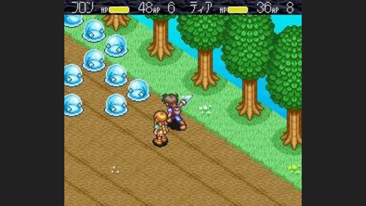 Battle against many slimes