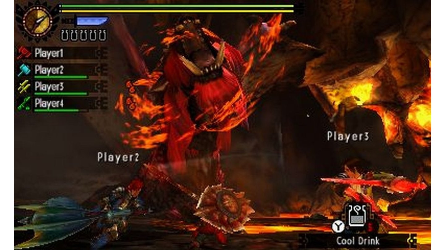 Monster Hunter 4 UltimateBei Elementarangriffen empfehlen sich Tränke, die die Empfindlichkeit gegen Feuer reduzieren.