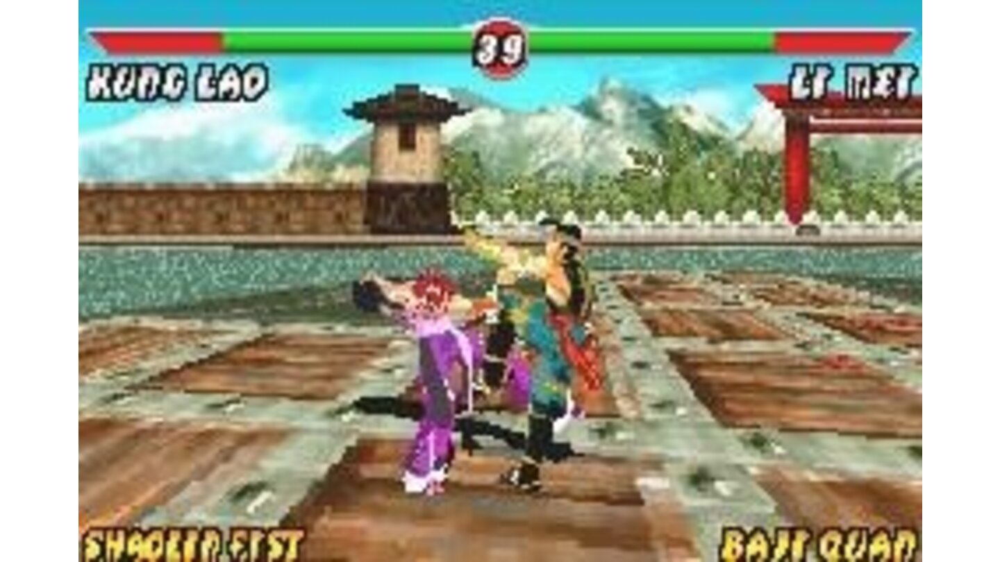 Li Mei is kicked by Kung Lao