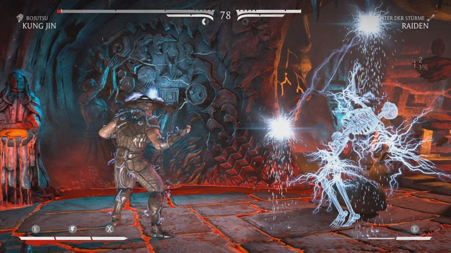 Mortal Kombat XDonnergott Raiden kann Blitzfallen auslegen, um seine Widersacher zu elektrisieren.