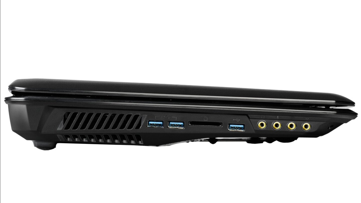 Drei USB-3.0-Ports, Kartenleser und die Audioanschlüsse bringt MSI auf der linken Seite unter.