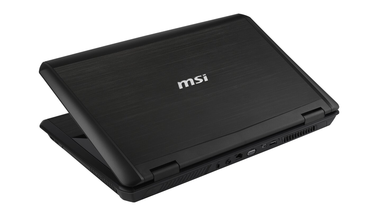 Das Gehäuse des MSI GT70H ist in schwarz gehalten und besteht aus gebürstetem Aluminium.