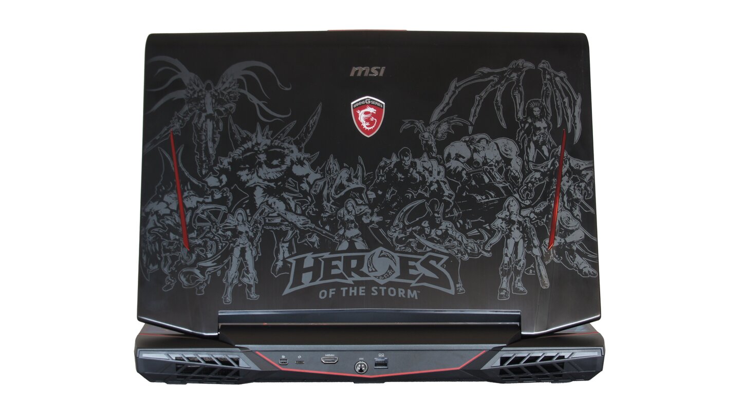 MSI GT80S 6QE - Rückseite mit Heroes of the Storm-Logo