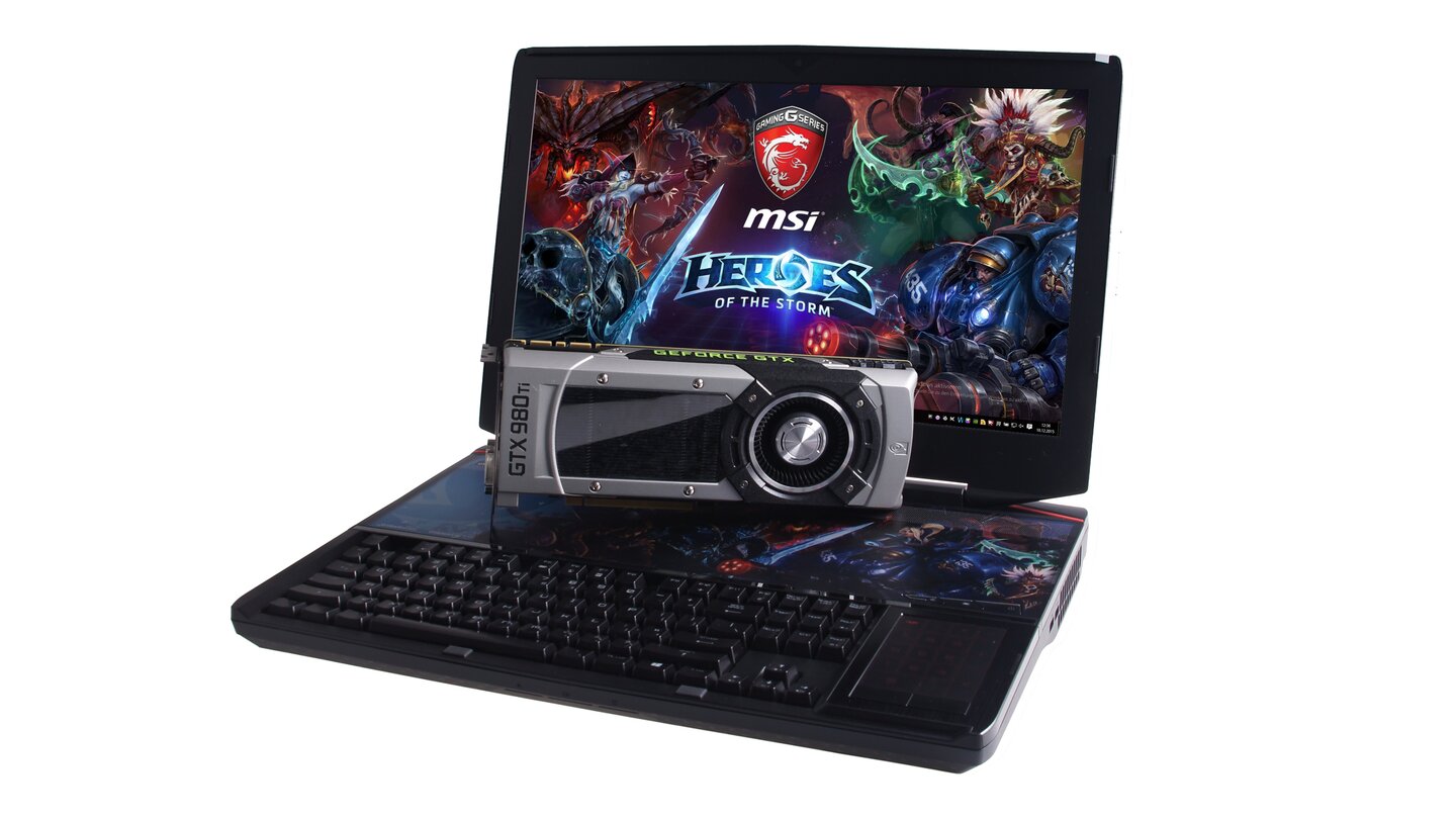 MSI GT80S 6QE - Größenvergleich mit GTX 980 Ti